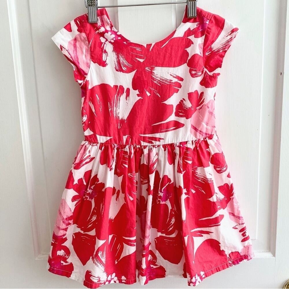 Gymboree Girl's Pink and White Floral Cotton Summer Dress